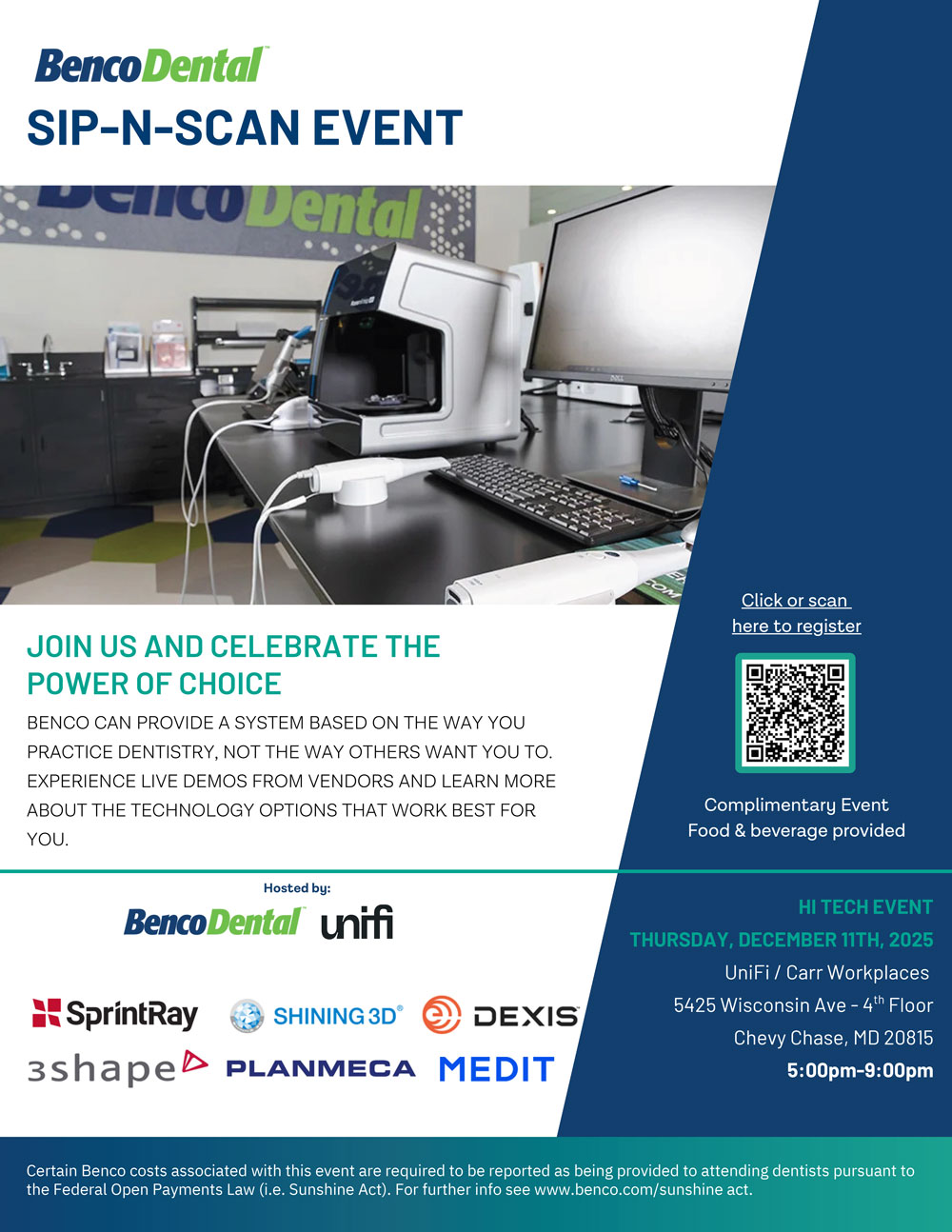 Benco Dental: Sip-N-Scan Event event flyer