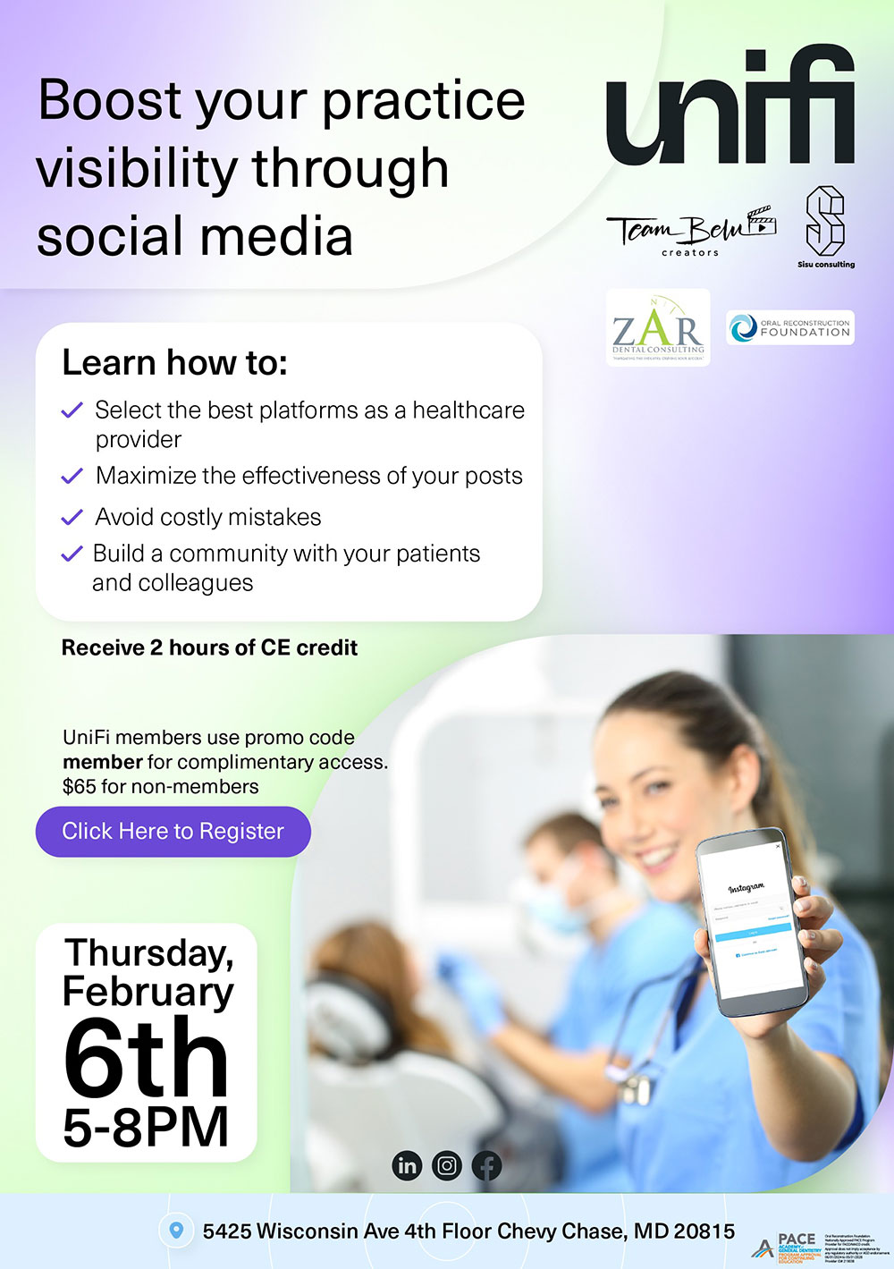 Boost Your Practice Visibility Through Social Media event flyer